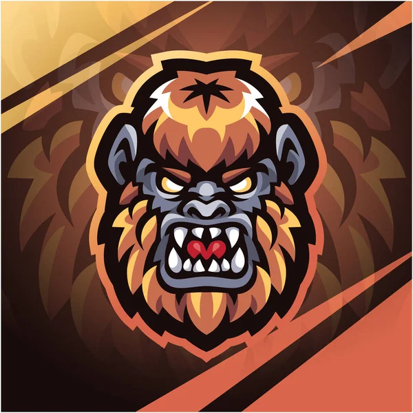 Bigfoot Hlava Esport Maskot Logo Design — Stock fotografie