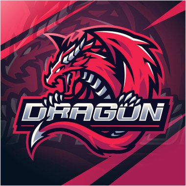 Dragon esport mascot logo design clipart