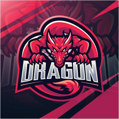 Dragon esport maskot logosu tasarımı