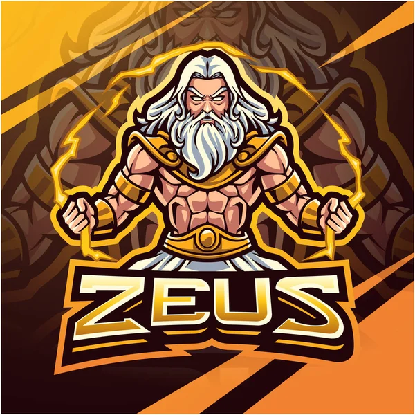 Zeus Esport Mascotte Logo Ontwerp — Stockfoto