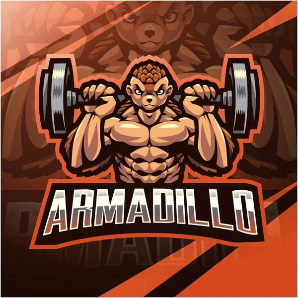 Armadillo Esport Desain Logo Maskot — Stok Foto