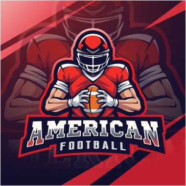 Amerikan futbolu esport maskot logosu tasarımı