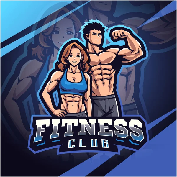 Fitness Club Esport Maskottchen Logo Design — Stockfoto