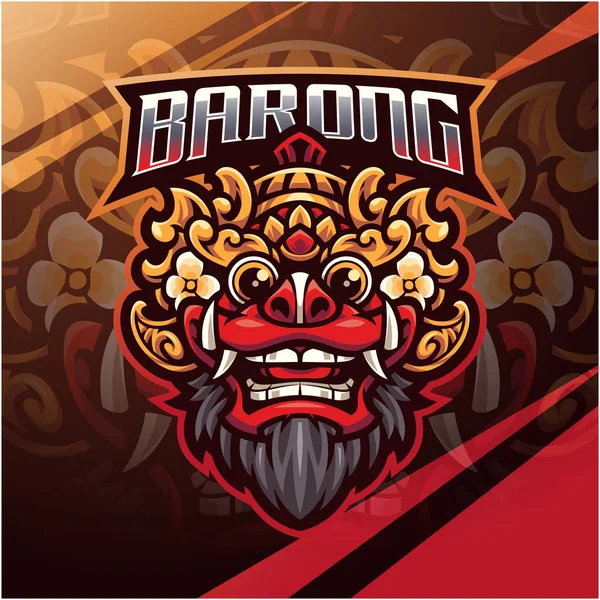 Barong Esport Maskot Logotyp Design — Stockfoto