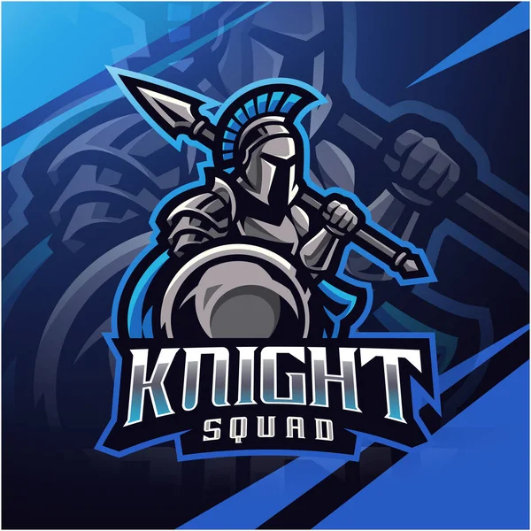 Knight Squad Esport Maskottchen Logo Design — Stockvektor