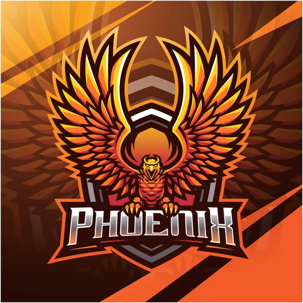 Diseño Del Logotipo Mascota Phoenix Esport — Foto de Stock