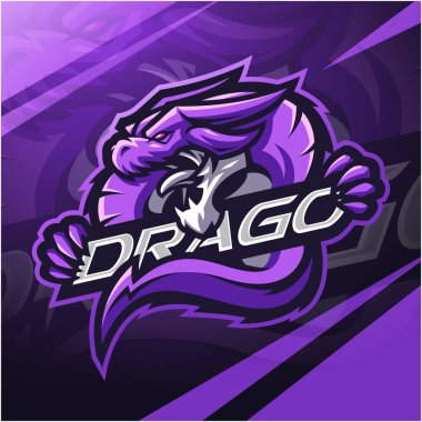 Dragon esport maskot logosu tasarımı