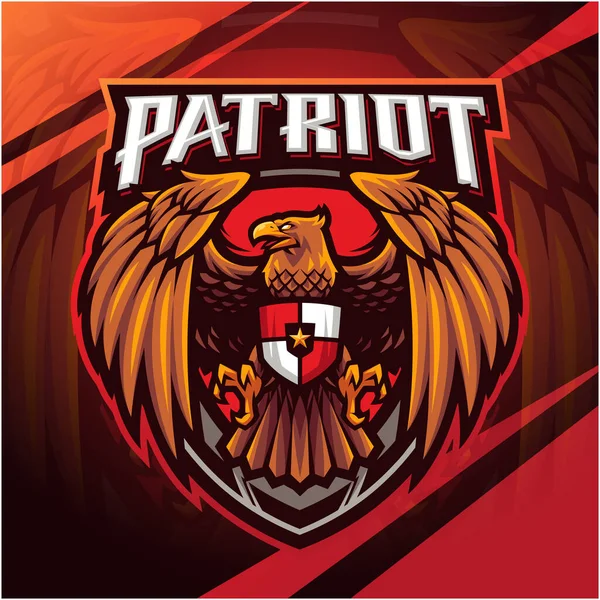Garuda Patriot Esport Maskot Logo Design — Stock fotografie