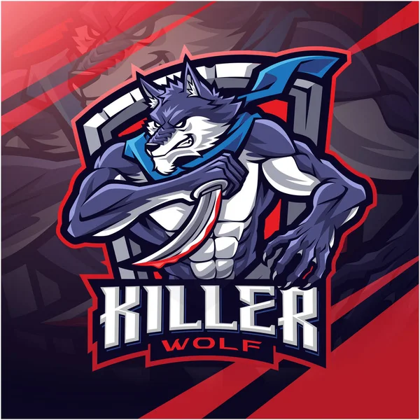 Killer wolf esport mascot logo design