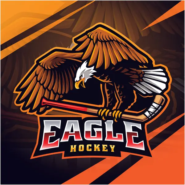 Eagle Hokej Esport Maskot Logo Design — Stock fotografie