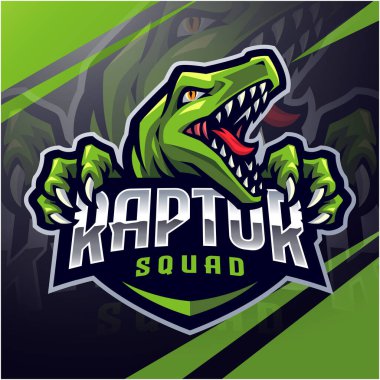 Raptor takımı esport maskot logosu tasarımı