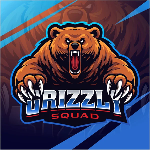 Grizzly Esport Maskot Logosu Tasarımı