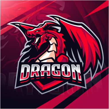 Dragon esport maskot logosu tasarımı