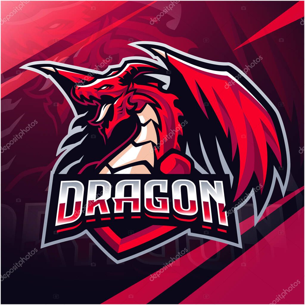 Dragon esport mascot logo design