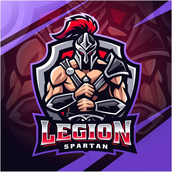 Legion spartan esport mascot logo design