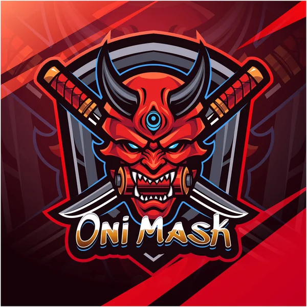 Oni maskeli logo tasarımı