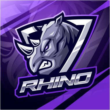 Rhino head mascot logo design clipart