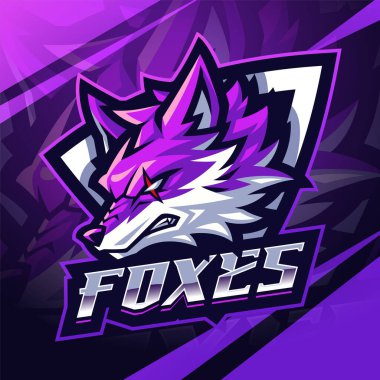 Fox baş esport maskot logosu tasarımı