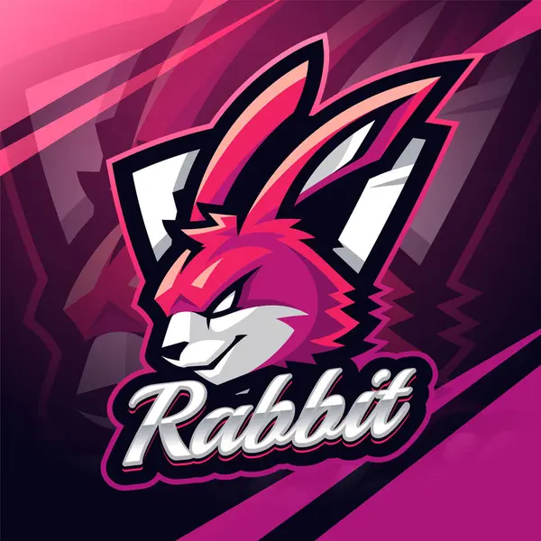 Rabbit head esport mascot logo design