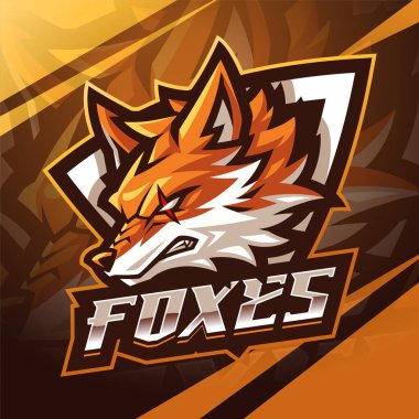 Fox baş esport maskot logosu tasarımı