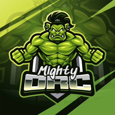 Kudretli ork esport maskot logosu tasarımı