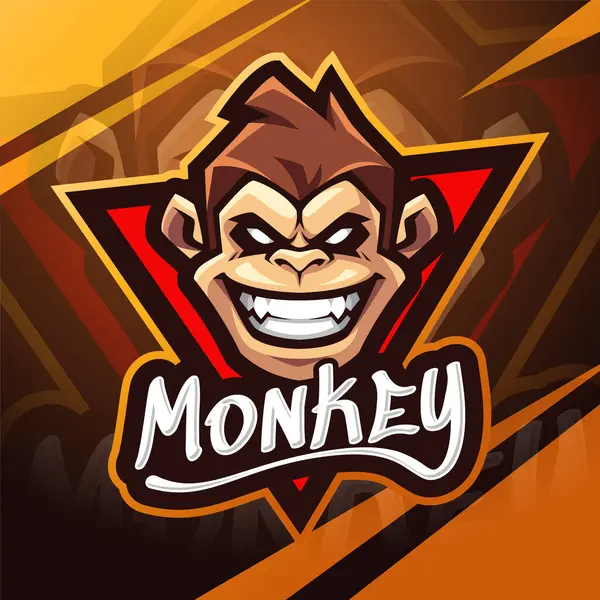 Monkey head esport mascot logo design