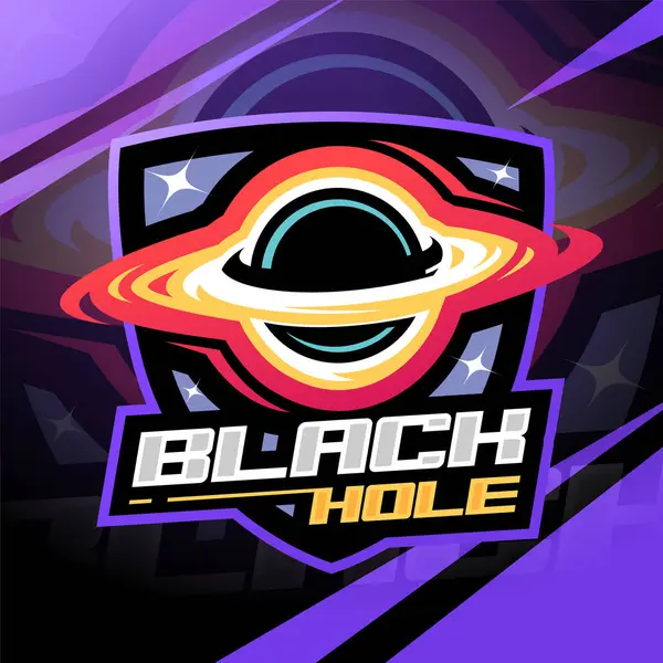 ブラックホールエスポートマスコットのロゴデザイン — ストック写真