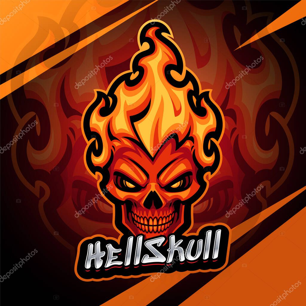 Hellskull esport mascot logo design