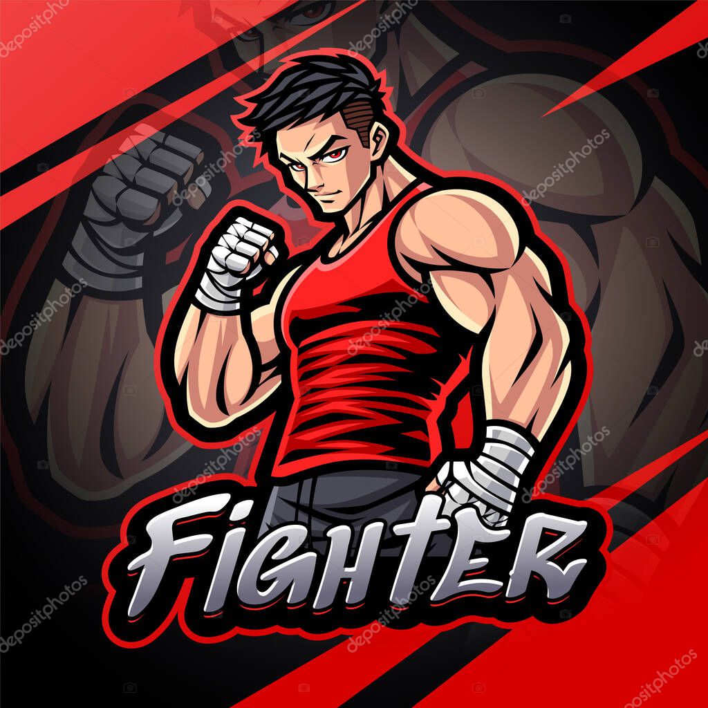 Fighter esport mascot logo design