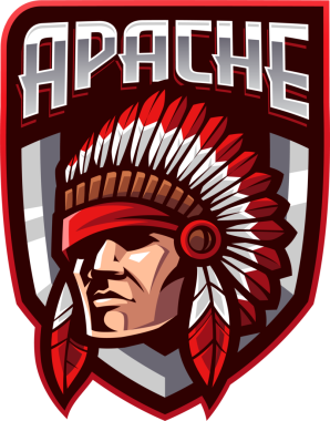 Apaçi baş maskotu logosu