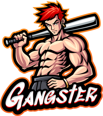 Gangster esport maskot logosu tasarımı