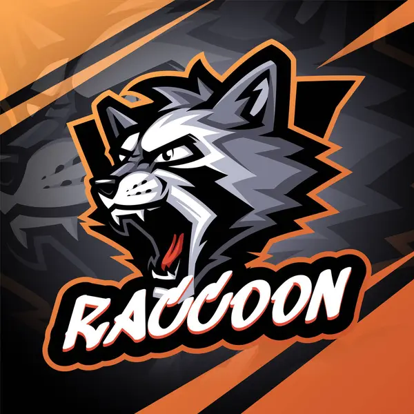 Rakun kafası esport maskot logosu tasarımı