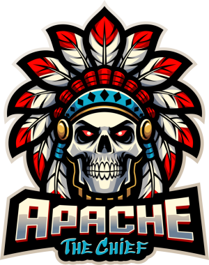 Apache baş esport maskot logosu tasarımı