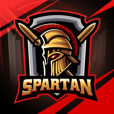 Spartalı baş esport maskot logosu tasarımı