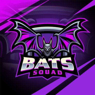 Yarasa takımı esport maskot logosu tasarımı