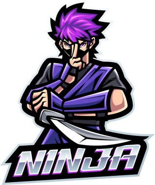Ninja esport maskot logosu tasarımı