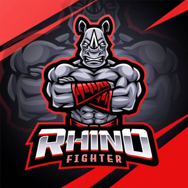 Gergedan avcı uçağı esport maskot logosu tasarımı
