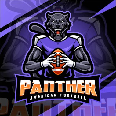 Panther american football mascot logo design clipart