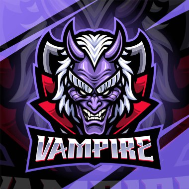 Vampir baş esport maskot logosu tasarımı