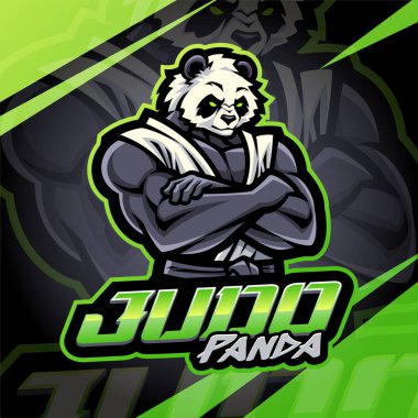 Judo panda esport maskot logosu tasarımı