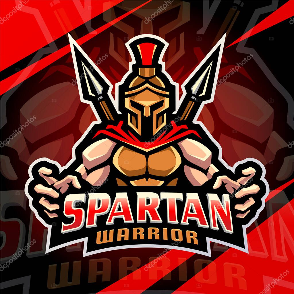 Spartan warrior esport mascot logo design