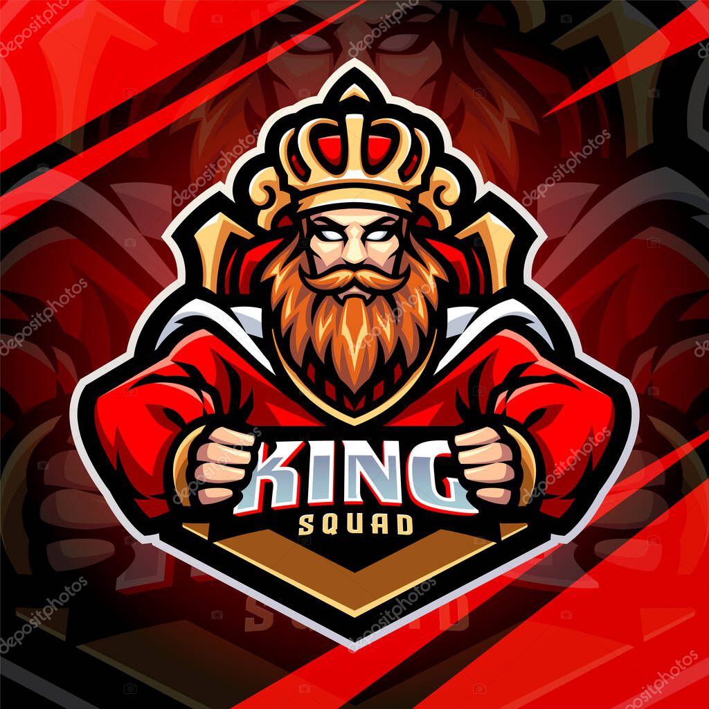 King squad esport mascot logo design