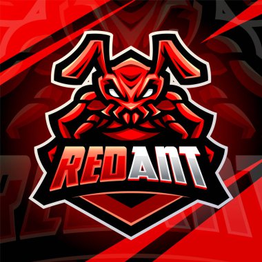 Kırmızı karınca esport maskot logosu tasarımı