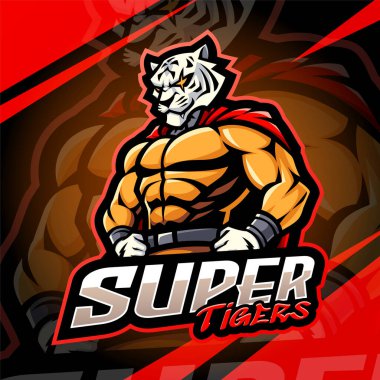Süper kaplan esport maskot logosu tasarımı