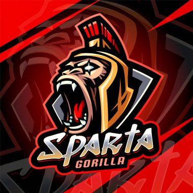 Sparta gorili esport maskot logosu tasarımı