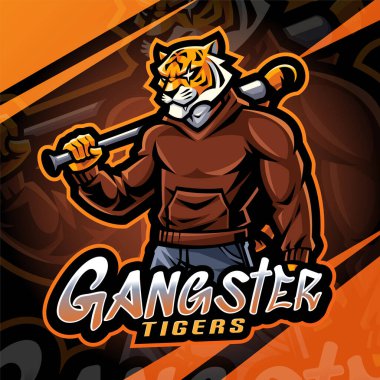 Gangster kaplan esport maskot logosu tasarımı