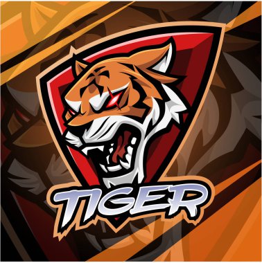 Kaplan başlı esport maskot logosu tasarımı