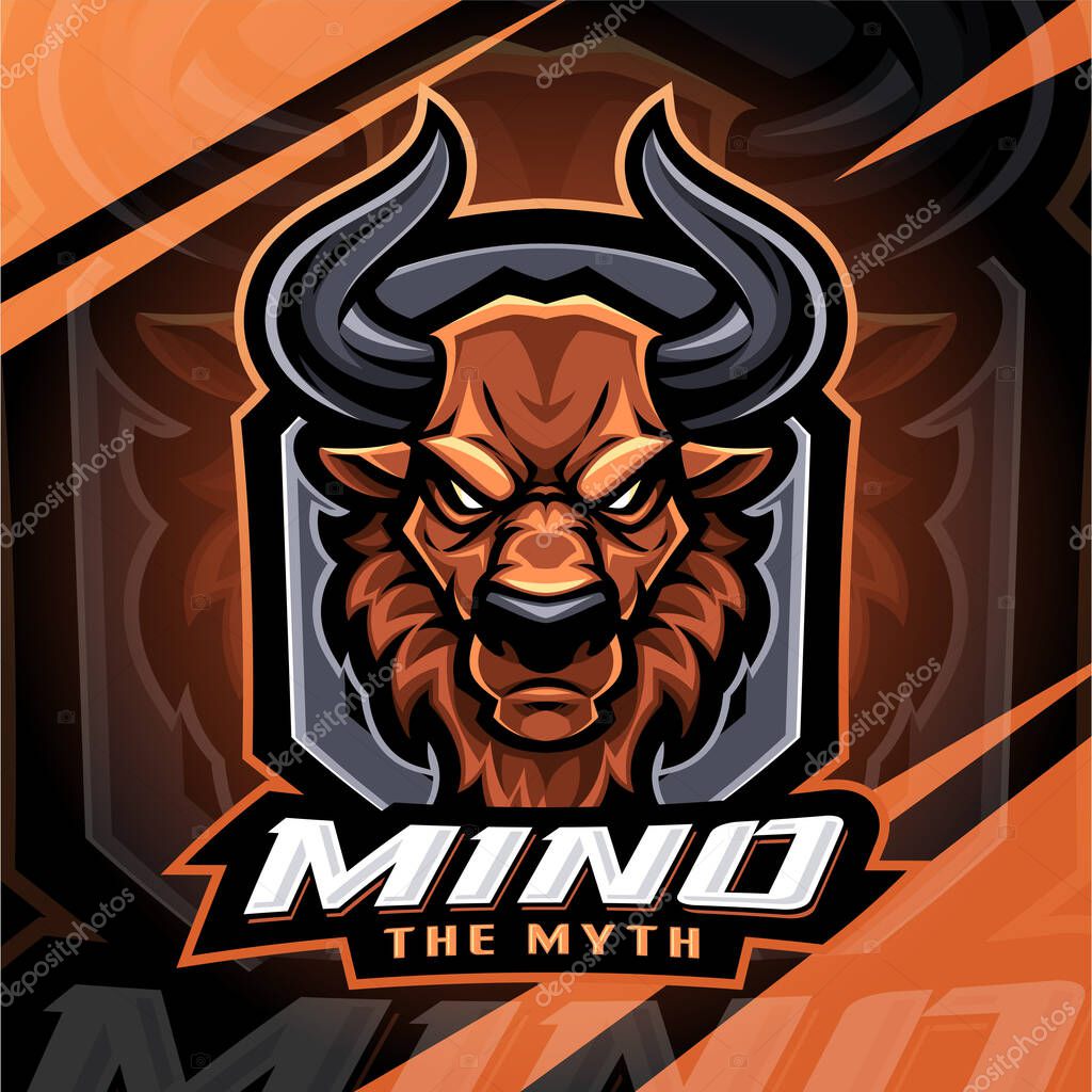 Minotaur esport mascot logo design