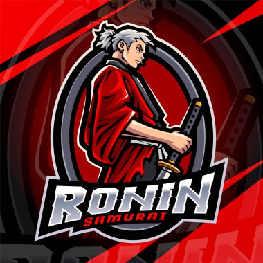 Ronin samurai esport mascot logo design