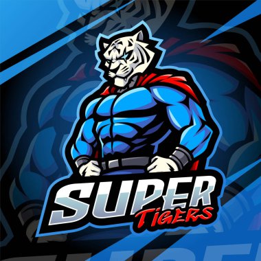 Süper kaplan esport maskot logosu tasarımı